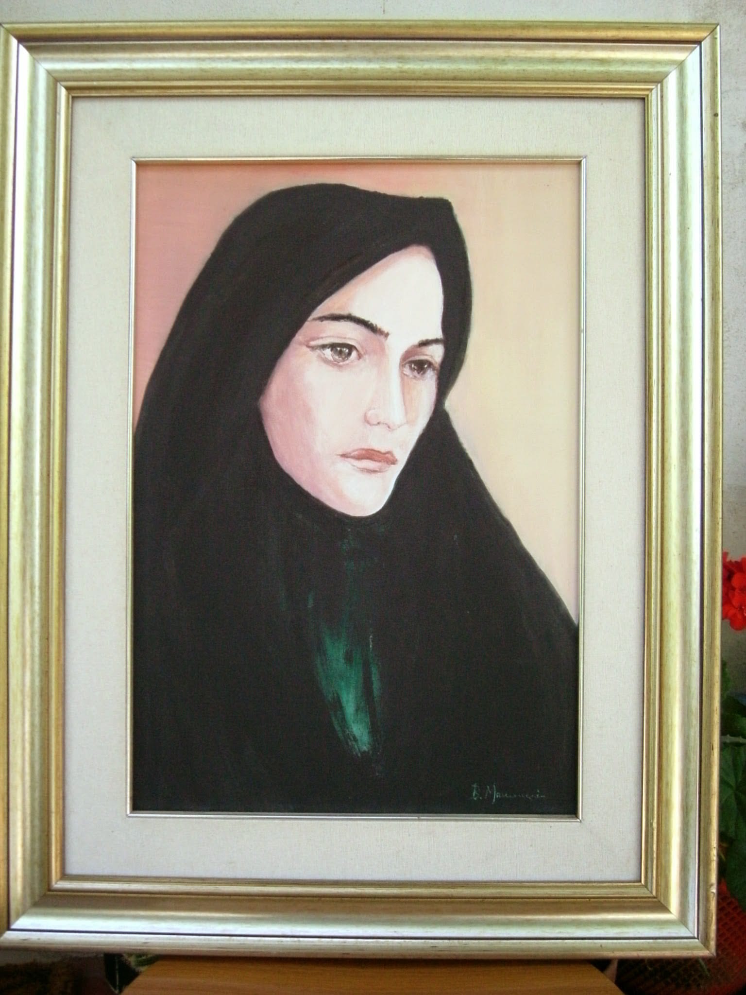 Donna col velo — Olio su tela